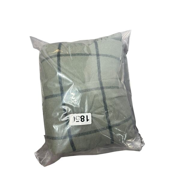 Eddie Bauer Womens Flannel 1/2 Zip Pullover Plaid green Blue Top Size XL - Picture 3 of 3